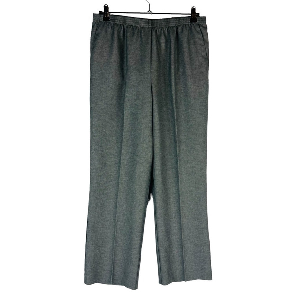 New Alfred Dunner Womans 12 Pull On Pants Grey Pull on Elastic Waist Comfort NWT